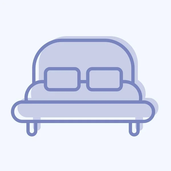 Icon Bed Suitable Kids Symbol Two Tone Style Simple Design — 图库矢量图片