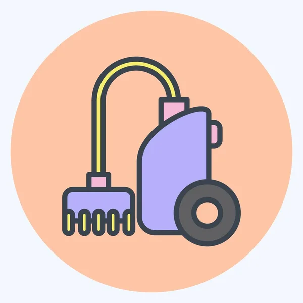 Icon Vacuum Cleaner Suitable Kids Symbol Color Mate Style Simple — Image vectorielle