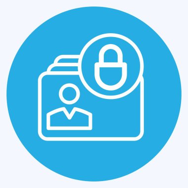 Simge Kişisel Veri Koruma. Eğitim sembolü için uygun. Mavi gözlü. Basit dizayn edilebilir. tasarım şablonu. Basit resimleme