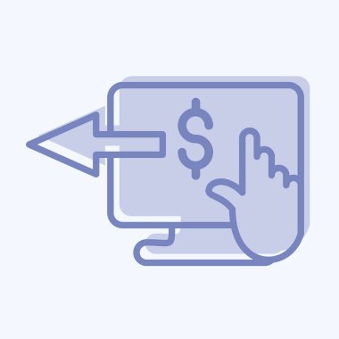 Simge çevrimiçi bankacılık. Eğitim sembolü için uygun. İki ton stili. Basit dizayn edilebilir. tasarım şablonu. Basit resimleme