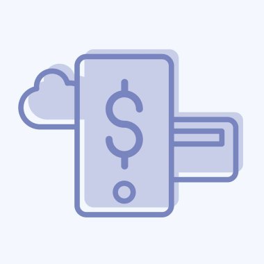 Simge Mobil Ödeme. Eğitim sembolü için uygun. İki ton stili. Basit dizayn edilebilir. tasarım şablonu. Basit resimleme