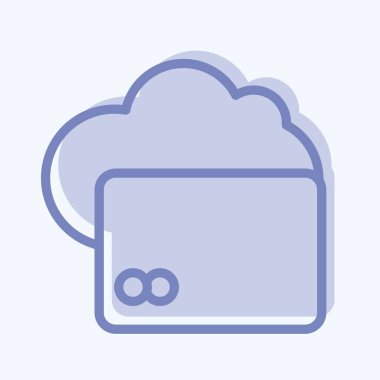 Simgesel Dijital Cüzdanlar. Eğitim sembolü için uygun. İki ton stili. Basit dizayn edilebilir. tasarım şablonu. Basit resimleme