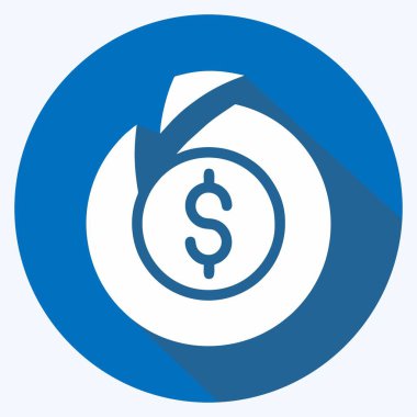 Simge Temel Geliri. Eğitim sembolü için uygun. Uzun gölge tarzı. Basit dizayn edilebilir. tasarım şablonu. Basit resimleme