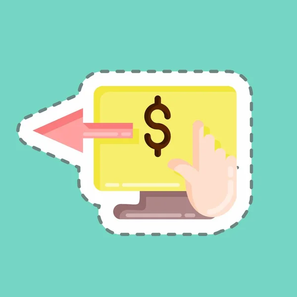 Sticker Line Cut Online Banking Suitable Education Symbol Simple Design — Διανυσματικό Αρχείο