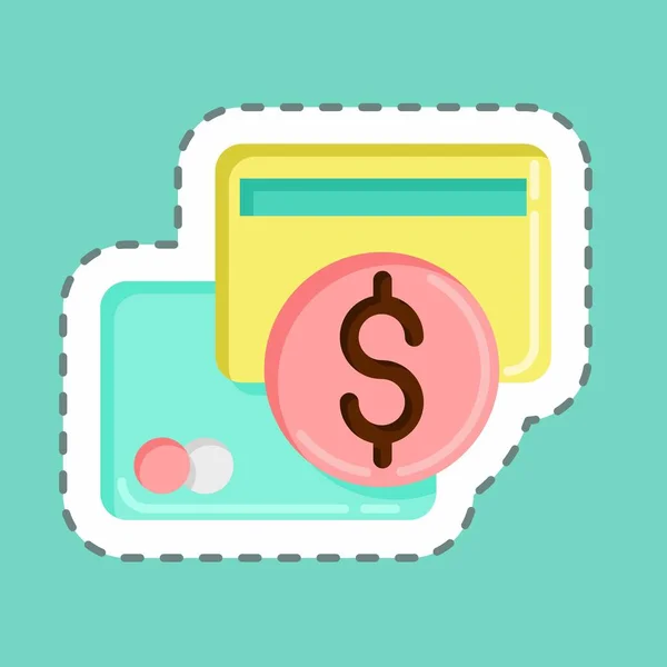 Sticker Line Cut Direct Payments Suitable Education Symbol Simple Design — Διανυσματικό Αρχείο