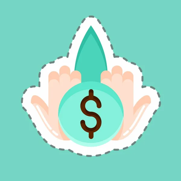Sticker Line Cut Crowdfunding Suitable Education Symbol Simple Design Editable — Διανυσματικό Αρχείο
