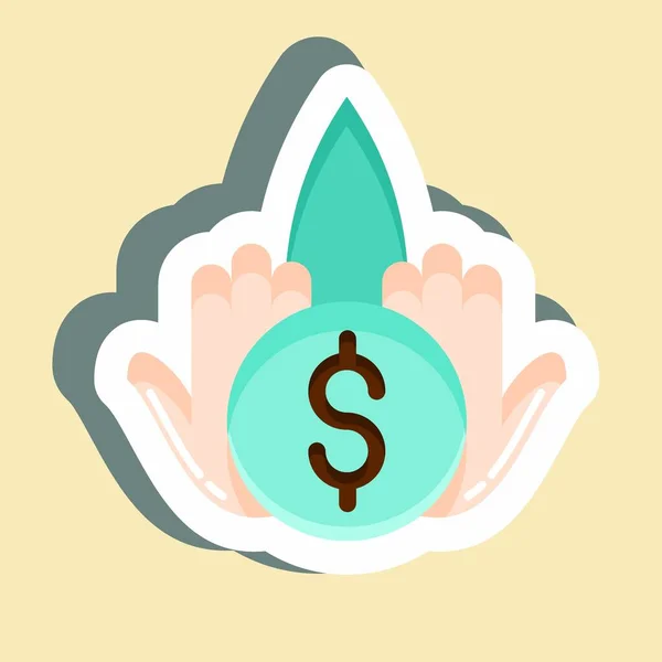 Sticker Crowdfunding Suitable Education Symbol Simple Design Editable Design Template — Διανυσματικό Αρχείο