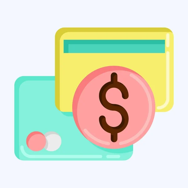 Icon Direct Payments Suitable Education Symbol Flat Style Simple Design — Διανυσματικό Αρχείο