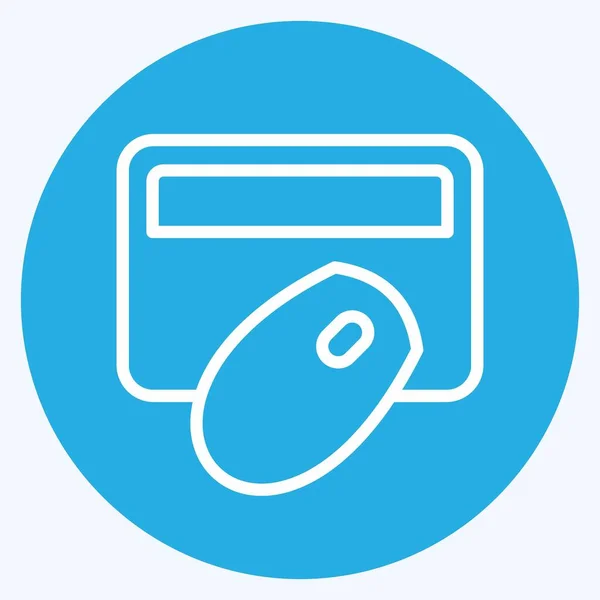 Icon Digital Banking Suitable Education Symbol Blue Eyes Style Simple — Vector de stock