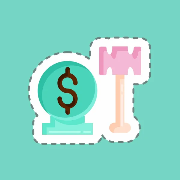 Sticker Line Cut Tax Regulation Suitable Education Symbol Simple Design — Διανυσματικό Αρχείο