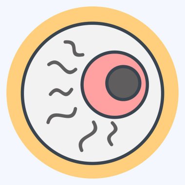 Simge Göz. Cadılar Bayramı sembolü için uygun. renk arkadaşı stili. Basit dizayn edilebilir. tasarım şablonu. Basit resimleme