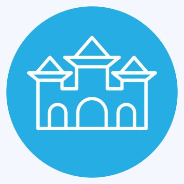 Simge Kalesi. Cadılar Bayramı sembolü için uygun. Mavi gözlü. Basit dizayn edilebilir. tasarım şablonu. Basit resimleme