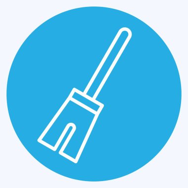 Simge Süpürgesi. Cadılar Bayramı sembolü için uygun. Mavi gözlü. Basit dizayn edilebilir. tasarım şablonu. Basit resimleme