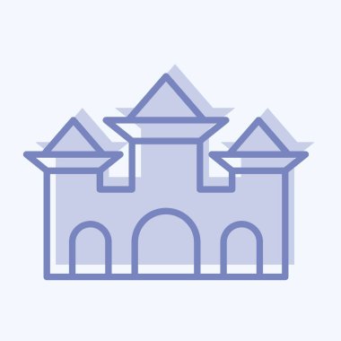 Simge Kalesi. Cadılar Bayramı sembolü için uygun. İki ton stili. Basit dizayn edilebilir. tasarım şablonu. Basit resimleme