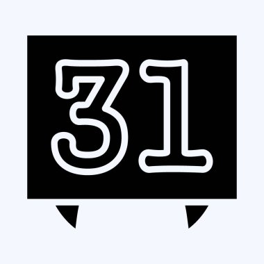 İkon Cadılar Bayramı Randevusu. Cadılar Bayramı sembolü için uygun. Kabartma tarzı. Basit dizayn edilebilir. tasarım şablonu. Basit resimleme