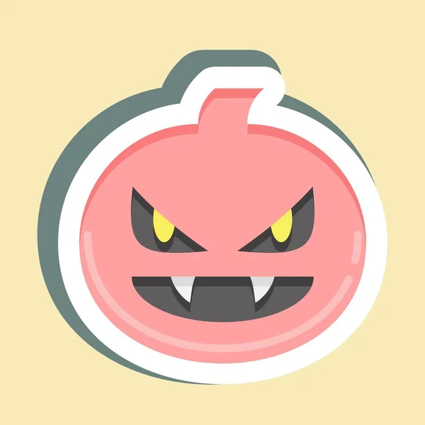 Sticker Pumpkin Suitable Halloween Symbol Simple Design Editable Design Template — Image vectorielle