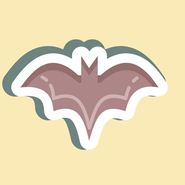 Sticker Bat Suitable Halloween Symbol Simple Design Editable Design Template — ストックベクタ