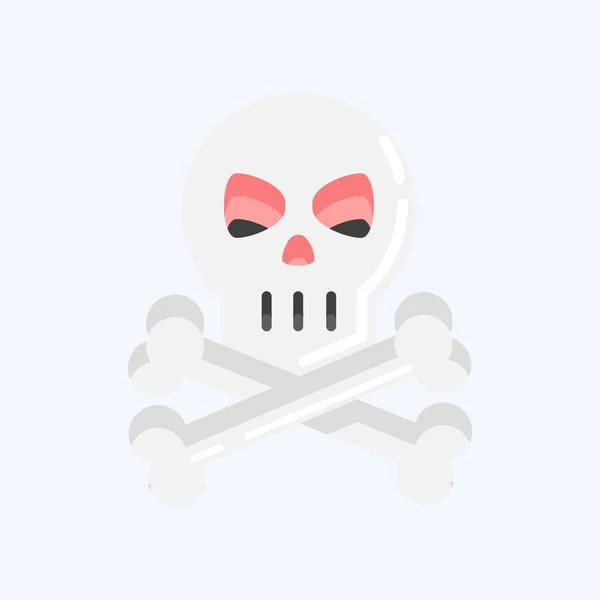 Icon Skull Suitable Halloween Symbol Flat Style Simple Design Editable — Διανυσματικό Αρχείο