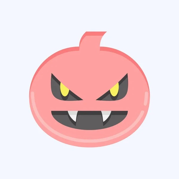 Icon Pumpkin Suitable Halloween Symbol Flat Style Simple Design Editable — Vettoriale Stock