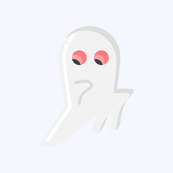 Icon Ghost Suitable Halloween Symbol Flat Style Simple Design Editable — Image vectorielle