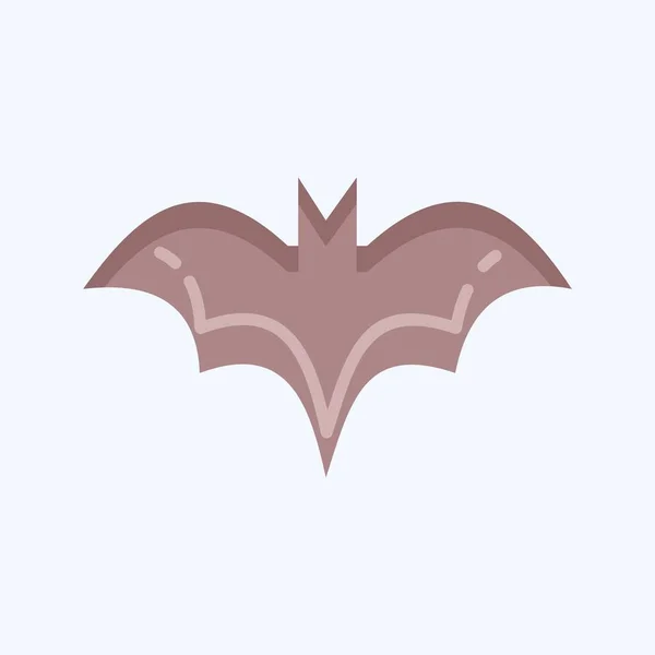 Icon Bat Vhodný Pro Halloween Symbol Plochý Styl Jednoduchý Design — Stockový vektor