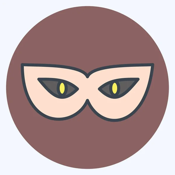 Icon Masquerade Suitable Halloween Symbol Color Mate Style Simple Design — Διανυσματικό Αρχείο