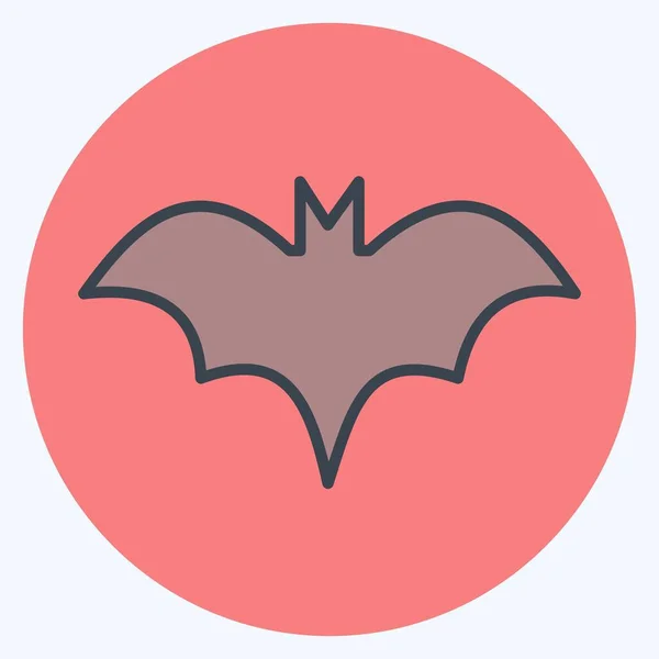 Icon Bat Vhodný Pro Halloween Symbol Styl Barevného Partnera Jednoduchý — Stockový vektor