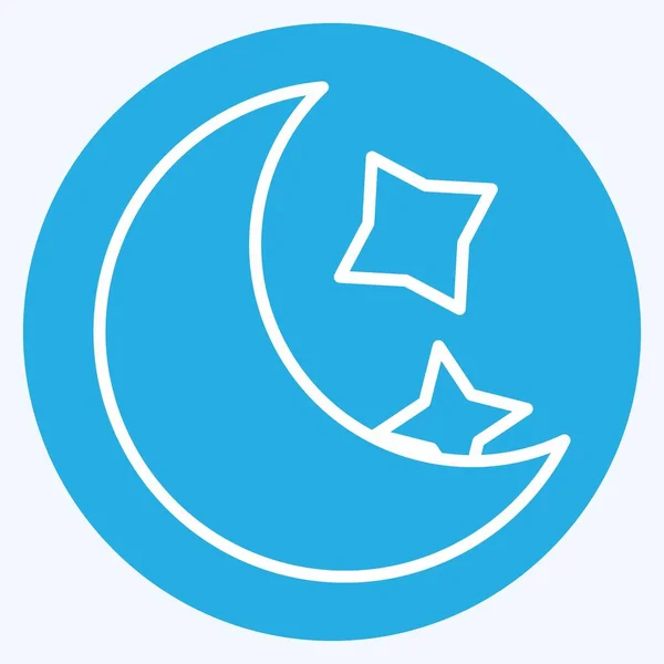 Icon Night Suitable Halloween Symbol Blue Eyes Style Simple Design — Stock vektor