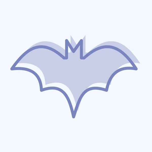 Icon Bat Vhodný Pro Halloween Symbol Dvoubarevný Styl Jednoduchý Design — Stockový vektor