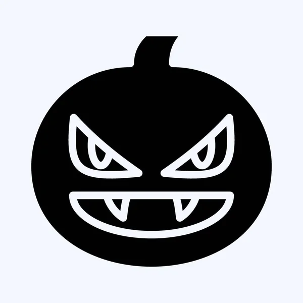 Icon Pumpkin Suitable Halloween Symbol Glyph Style Simple Design Editable — Stock vektor