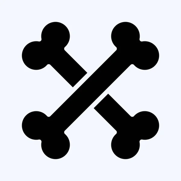 Icon Bones Suitable Halloween Symbol Glyph Style Simple Design Editable — Stock Vector