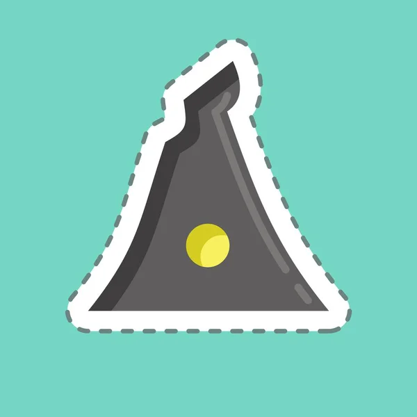Sticker Line Cut Witch Suitable Halloween Symbol Simple Design Editable — Image vectorielle
