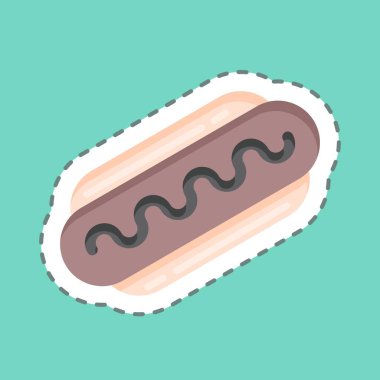Sticker line cut Bratwurst. suitable for education symbol. simple design editable. design template vector. simple illustration