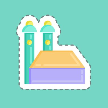 Etiket hattı Münih 'i kesti. Eğitim sembolü için uygun. Basit dizayn edilebilir. tasarım şablonu. Basit resimleme