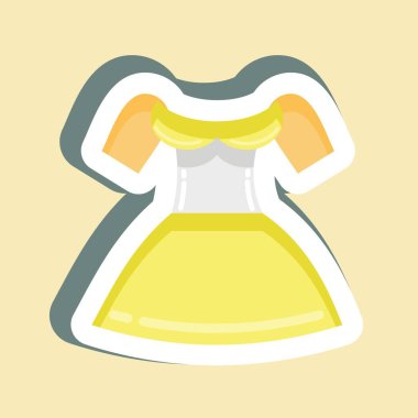 Etiket Dirndl. Eğitim sembolü için uygun. Basit dizayn edilebilir. tasarım şablonu. Basit resimleme