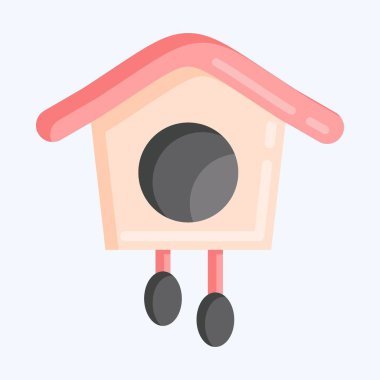 İkon Guguklu Saat. Eğitim sembolü için uygun. Düz stil. Basit dizayn edilebilir. tasarım şablonu. Basit resimleme