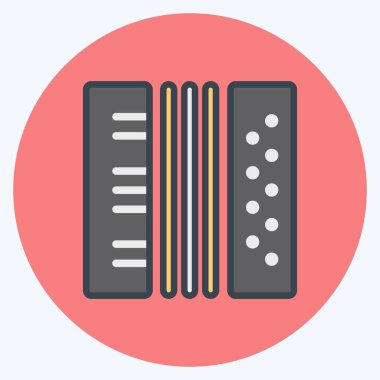 Simge Akordiyonu. Eğitim sembolü için uygun. renk arkadaşı stili. Basit dizayn edilebilir. tasarım şablonu. Basit resimleme