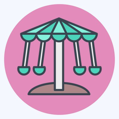 Simge Atlıkarınca. Eğitim sembolü için uygun. renk arkadaşı stili. Basit dizayn edilebilir. tasarım şablonu. Basit resimleme