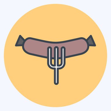 Simge sosisi. Eğitim sembolü için uygun. renk arkadaşı stili. Basit dizayn edilebilir. tasarım şablonu. Basit resimleme