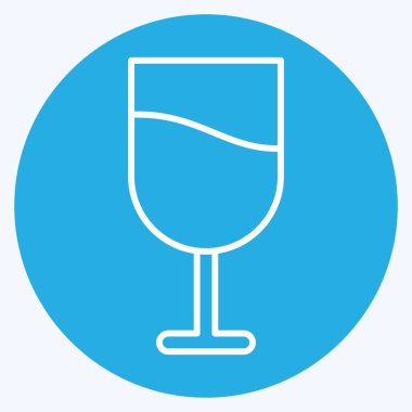 Simge şarabı. Eğitim sembolü için uygun. Mavi gözlü. Basit dizayn edilebilir. tasarım şablonu. Basit resimleme