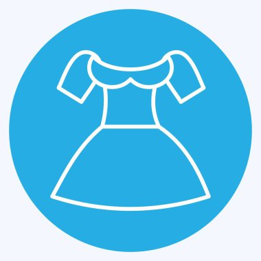 Simge Dirndl. Eğitim sembolü için uygun. Mavi gözlü. Basit dizayn edilebilir. tasarım şablonu. Basit resimleme