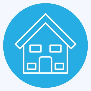 Simge Evi. Eğitim sembolü için uygun. Mavi gözlü. Basit dizayn edilebilir. tasarım şablonu. Basit resimleme