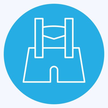 Icon Lederhose. Eğitim sembolü için uygun. Mavi gözlü. Basit dizayn edilebilir. tasarım şablonu. Basit resimleme