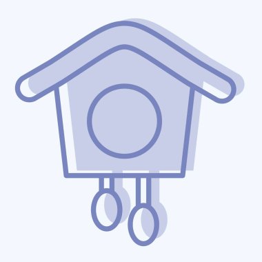 İkon Guguklu Saat. Eğitim sembolü için uygun. İki ton stili. Basit dizayn edilebilir. tasarım şablonu. Basit resimleme