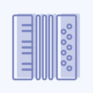 Simge Akordiyonu. Eğitim sembolü için uygun. İki ton stili. Basit dizayn edilebilir. tasarım şablonu. Basit resimleme