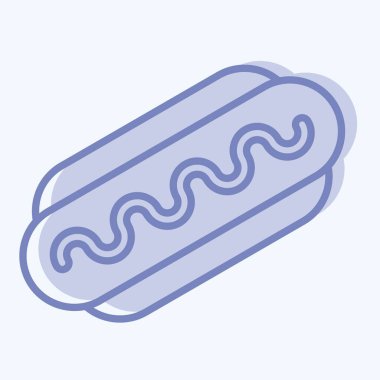 İkona sosis. Eğitim sembolü için uygun. İki ton stili. Basit dizayn edilebilir. tasarım şablonu. Basit resimleme