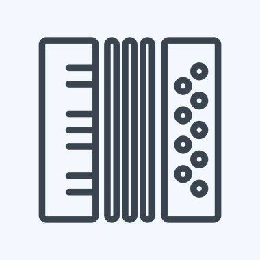 Simge Akordiyonu. Eğitim sembolü için uygun. Sıra tarzı. Basit dizayn edilebilir. tasarım şablonu. Basit resimleme