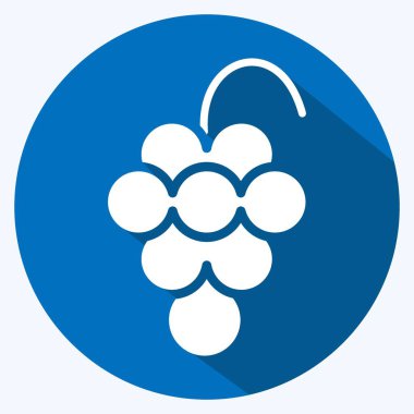 Simge üzümü. Eğitim sembolü için uygun. Uzun gölge tarzı. Basit dizayn edilebilir. tasarım şablonu. Basit resimleme