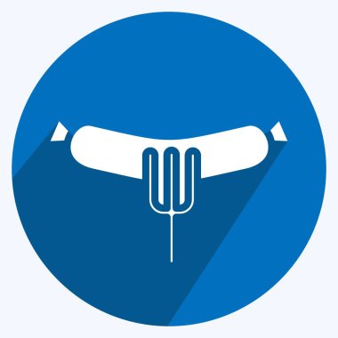 Simge sosisi. Eğitim sembolü için uygun. Uzun gölge tarzı. Basit dizayn edilebilir. tasarım şablonu. Basit resimleme