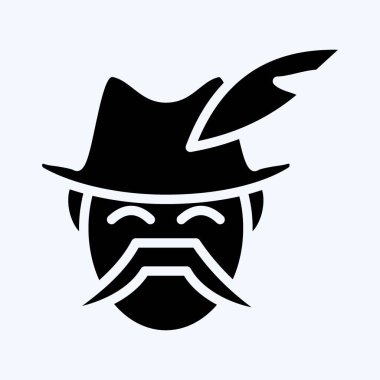 İkon Bavyera. Eğitim sembolü için uygun. Kabartma tarzı. Basit dizayn edilebilir. tasarım şablonu. Basit resimleme